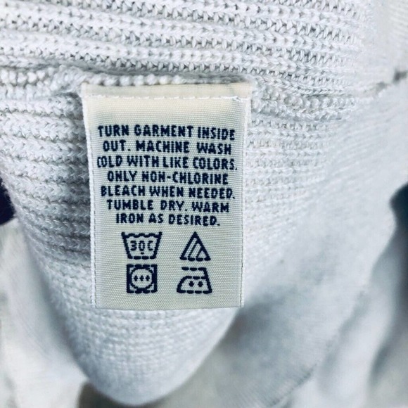 EDDIE Bauer Sweater Cream Knit Varsity Stripe V Pullover Casual Sz X Large Tall - Picture 7 of 13